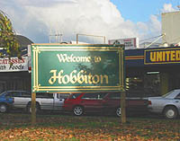Hobbiton town sign